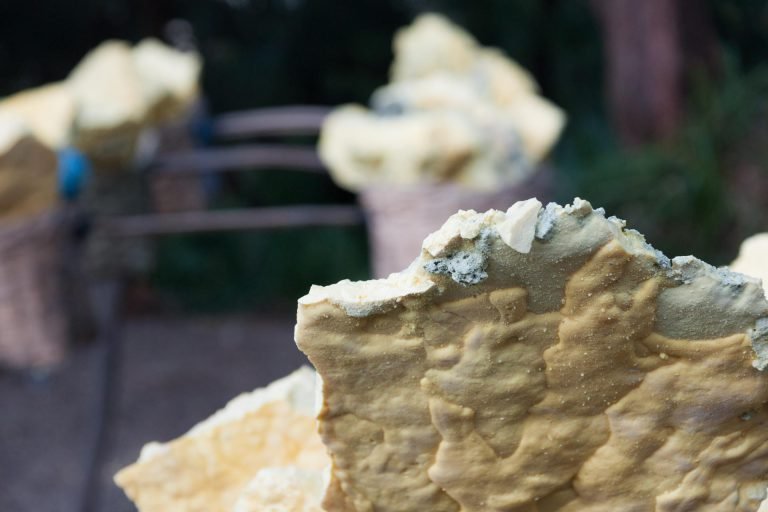 The sulfer from the Kawah Ijen mines