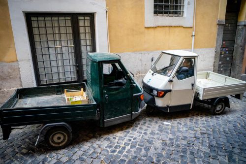Typical street scene rome italy