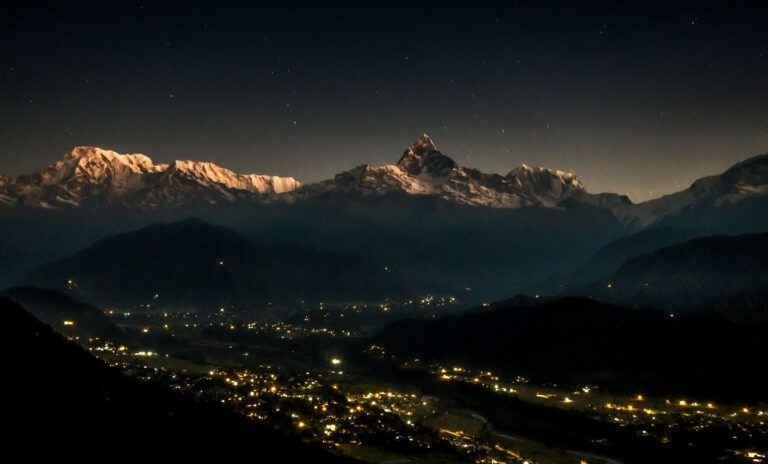 Nepal view from Pokhara at Arna Purna Range