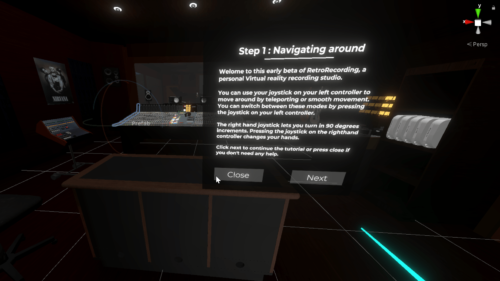 Unity3D VR capture of the recording studio