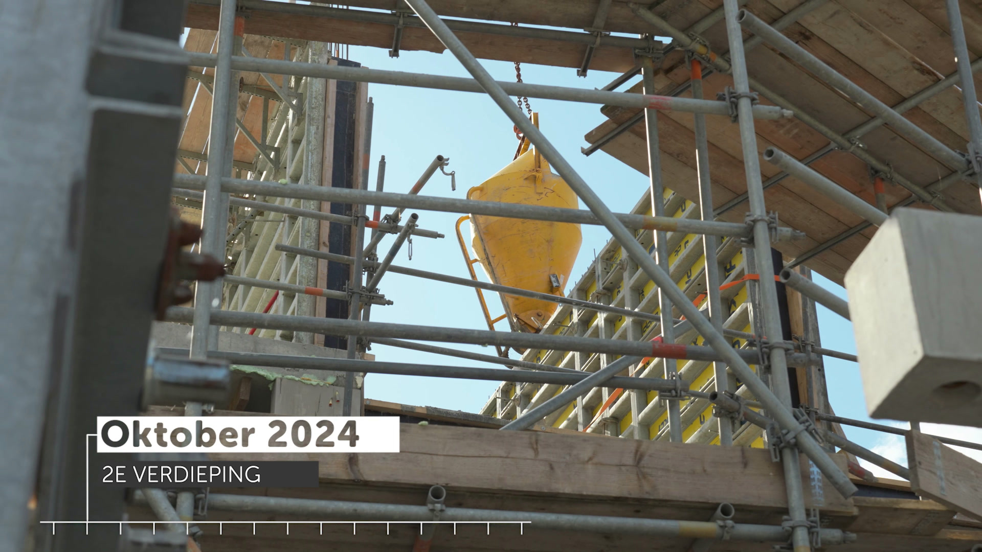 De tweede verdieping in aanbouw, oktober 2024